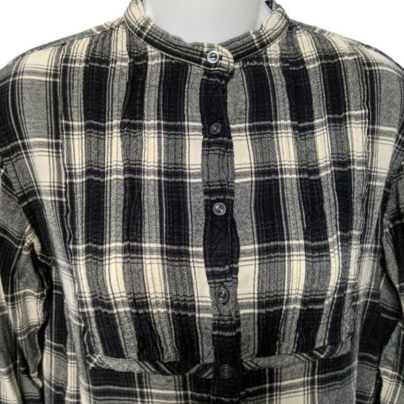 DENIM & SUPPLY Plaid Pintuck Popover Hi-Lo Tunic M - Picture 3 of 6